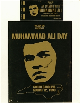 1993 Muhammad Ali Signed Program With Ticket (Beckett)